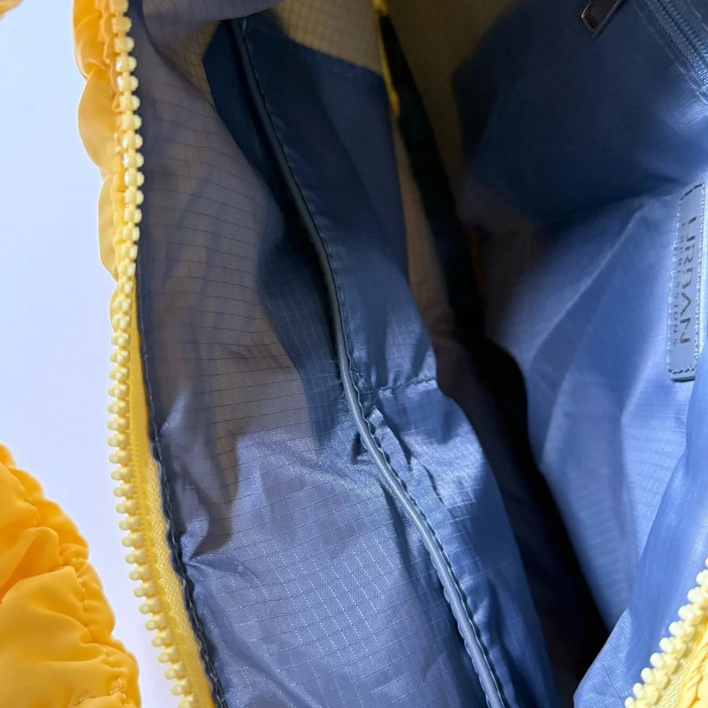 Urban Expressions Butter Yellow Puffer‎ Shoulder Bag Quilted Tote Vegan Trendy
